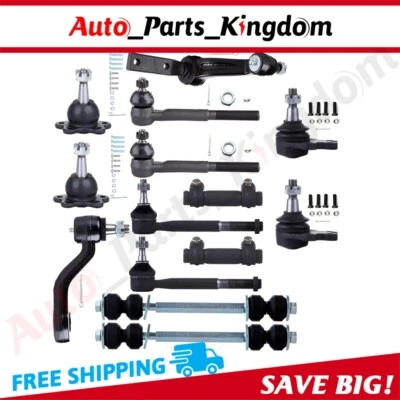 Para 88-93 Chevy y GMC K1500 14 piezas Extremos de varilla de amarre delantero Rótulas Barra estabilizadora Eslabones Foto 1 de 4