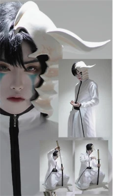Anime BLEACH Ulquiorra Cifer Cosplay Helmet 1:1 Replica Wearable Mask GFRP Props - Image 1 of 4