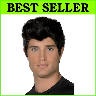 Authentic Black Danny Wig for Women's Grease Costume - Fancy Dress Essential - Image 1 of 4