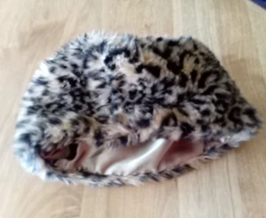 BN Ladies Black/brown Animal Print SOFT FAUX FUR HAT Fully lined One size - Picture 1 of 6