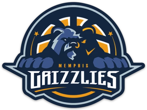 Memphis Grizzlies Logo Type Name w Grizzly Bear Stance Mount Die-cut MAGNET Cover