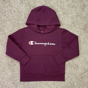Champion Hoodie Kids Youth Size 6 Red Burgundy White Logo Sweater Pullover - Picture 1 of 21