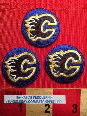 Lot 3 NHL Calgary Flames Black/Blue (NOT Usual Red) Patch Pro Hockey 5DGG - Image 1 of 2