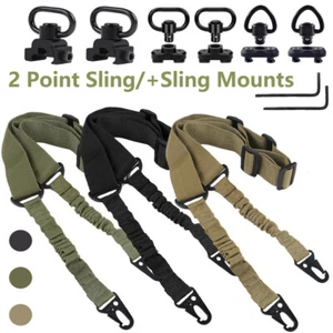 Tactical 2 Point Sling QD Swivel Rifle Gun Sling Strap / M-LOK MLOK Swivel Mount - Picture 1 of 46