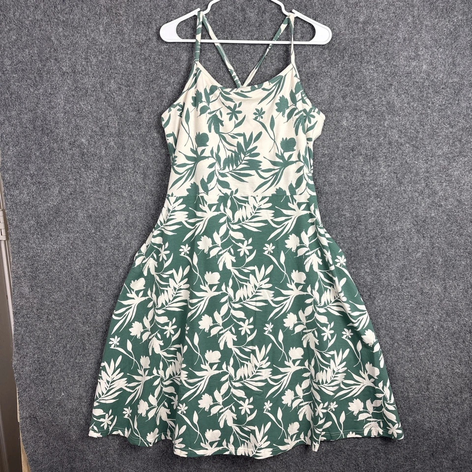 Pact Dress Womens Size XXL Green Floral Beach Tropical Stretch Vacation Organic - Image 1 of 4