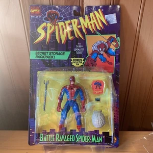1995 Toybiz Spider-Man The Animated Series - Battle Ravaged Figur BRANDNEU - Bild 1 von 10
