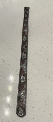 Nuevo OS Dakota Belt Co Western Eagle Cinturón Cuero de Vaca Marrón Talla 32 Country Silver Foto 1 de 4