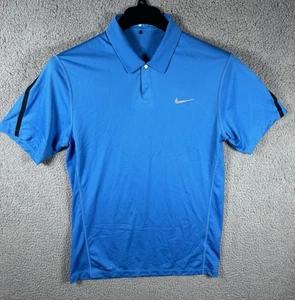 Nike Tiger Woods Collection Poloshirt Herren Small Blau Snap T Atmungsaktiv Golf - Bild 1 von 9
