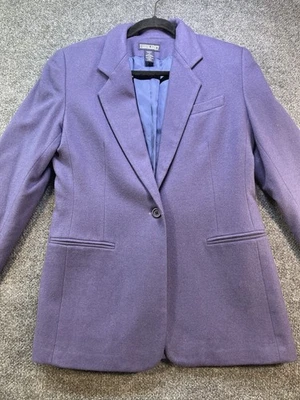 Blazer Lands End Feminino Azul Marinho Pequeno 6 Lã Cashmere EUA Casaco de Botão Único - Imagem 1 de 4
