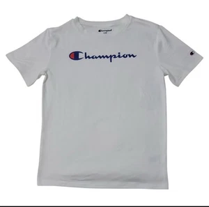 Champion Boys Crewneck Soft Active Graphic Print Top White Size 14/16 - Picture 1 of 3