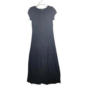 Lauren Ralph Lauren - Maxi Dress Casual Vneck Black Tee Dress - Womens Large - Picture 1 of 5