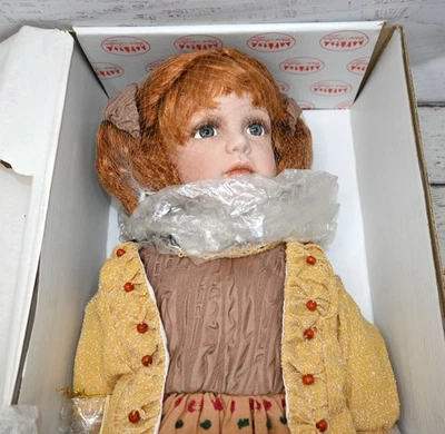 Muñeca Show Stopper Vintage Porcelana 22" Estilo Kelly #LE752 Con Soporte de Caja Rara Foto 1 de 4