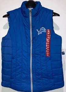 Detroit Lions NFL Equipo Ropa Mujer Mediano Fútbol Puffer Chaleco Azul Nuevo con Etiquetas 🏈 - Imagen 1 de 8