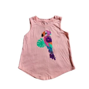 Wonder Nation Sequin Parrot Shirt Tank Top Girls Neon Orange XS 4/5 - Picture 1 of 3