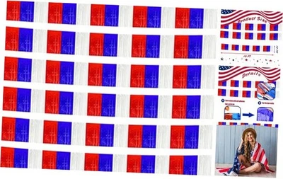 Paquete de 6 guirnalda de flecos de lámina blanca azul roja de 10 pies blanco azul rojo Foto 1 de 4