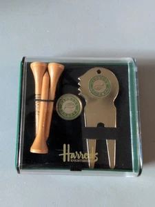 Harrods Vintage Wooden Golf Tees Gift Set with Markers And Divot - Picture 1 of 7
