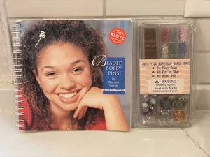 Vintage Klutz Beaded Bobby Pins Book Kit Glass Beads Craft Manual Hair DIY New - Imagen 1 de 7