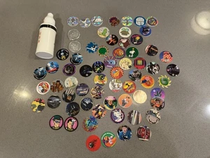 VINTAGE Pogs Lot Of 64 & 2 Slammers 1995 Hardee's Apollo 13 Toy Rocket Case - Picture 1 of 10