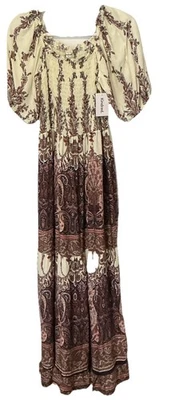 Kindred Anthropologie Maxi Mixed Floral/Paisley Smocked Bodice/Ruffled Sz XL NWT - Image 1 of 4