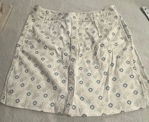 LizGolf Liz Claiborne Skort Skirt Built In Shorts White Aqua Women's Size 16 - Picture 1 of 11
