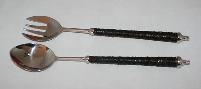Pottery Barn Bronze Seed Bead Long Servers India Set of 2 NEW - Image 1 of 4