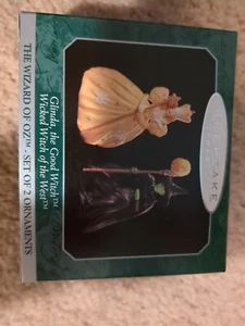 1997 Hallmark Miniature Ornaments Wizard of Oz Glinda & Wicked Witch Set LNIB - Picture 1 of 4