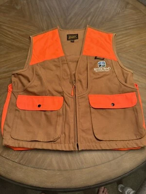 Gamehide Hunting Fowl Vest Mens Size L Brown Canvas Orange River Bend Resort - Image 1 of 4