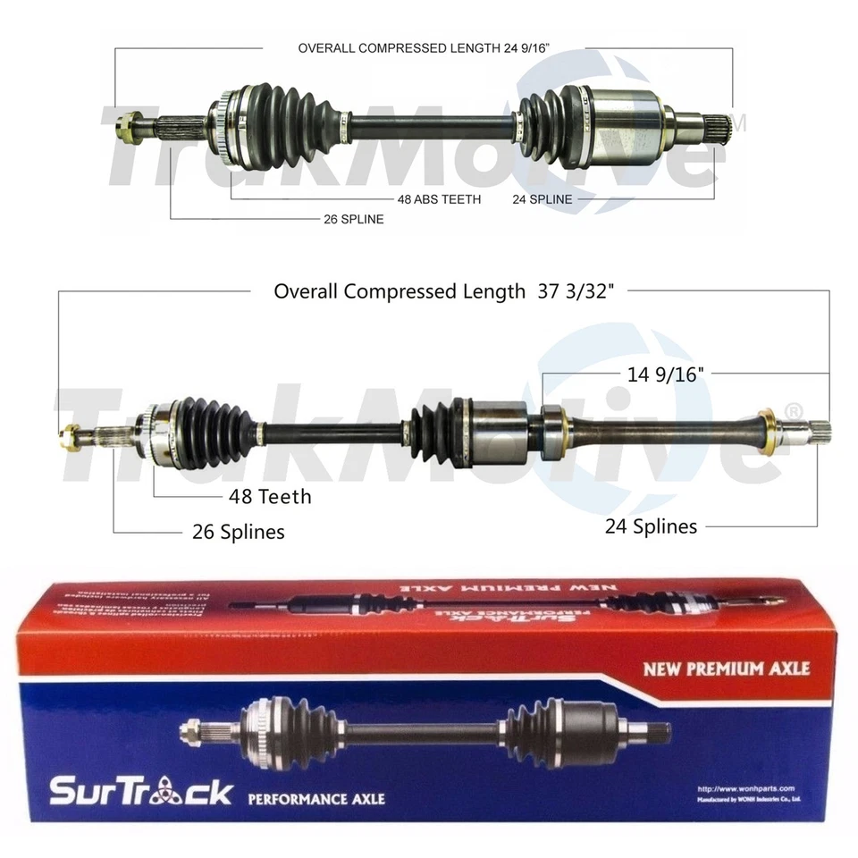 Juego de 2 ejes delanteros SurTrack CV para Pontiac Vibe Toyota Matrix tracción delantera Foto 1 de 1