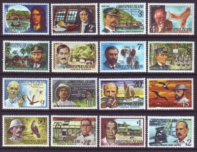 Набор Christmas Island 1977 SC 69-84 как новый без наклеек и следов знаменитые посетители - Изображение 1 из 3