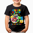 Personalised Your Age Birthday Boy Super Mario Custom Kids T-Shirts #UJG6#2