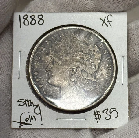 1888 P Morgan Silver Dollar -Crusty XF Cover