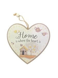 shabby chic wooden heart plaques signs hanging - Picture 1 of 1