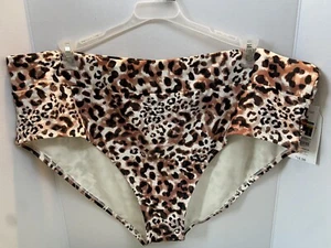 Parte inferior de natación de bikini Time and Tru 3X NUEVA talla grande estampado animal hermosa - Imagen 1 de 8