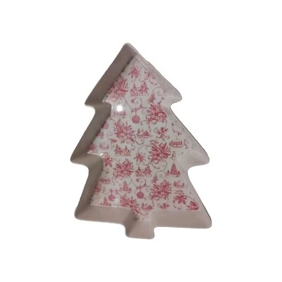 Deep Dish rachel ashwell Rose White Christmas Tree melamine tray platter - Image 1 of 4