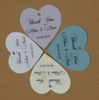 Personalizar agradecimiento, forma de corazón, personalizar etiquetas de regalo, tarjetas Foto 1 de 2