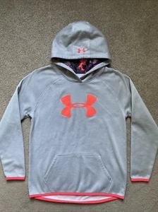 Girls Under Armour Size XL Gray Loose ColdGear Hoodie Sweatshirt - Picture 1 of 8
