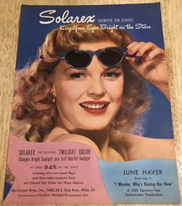 June Haver Solarex 1947/Angela Lansbury Max Factor - Anuncios vintage de 2 caras - Imagen 1 de 2
