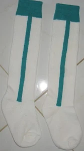 ONE PAIR YOUTH 7-9 NEW -ATHLETIC Sock White W/GREEN Stripe MADE IN U.S.A. - Picture 1 of 1