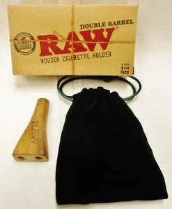 1 neuer roher Holz Doppel Fass Halter passt 1 1/4 Größe mit Tragetasche - Bild 1 von 2