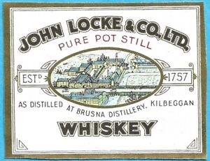 Irish John Locke Whiskey Label Irland Kilbeggan Westmeath