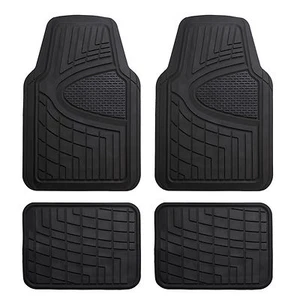 4pcs Tall Channel Rubber Floor Mats Black - Bild 1 von 5
