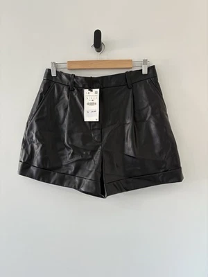 Zara Black Vegan Leather Shorts BNWT - RRP $39.90 - image 1 of 4