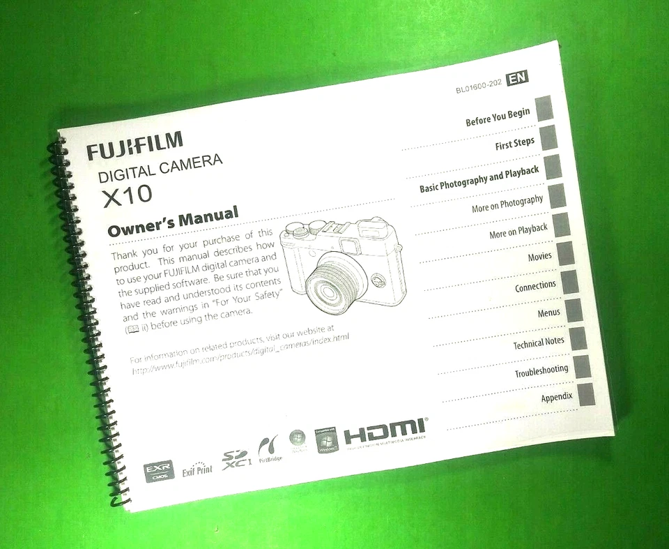 Owners Manual for Fujifilm X Compact X10 Camera 148 Pages W/Clear Covers! - Image 1 of 1
