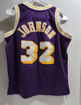 Mitchell & Ness Magic Johnson 32 Los Angeles Lakers Jersey Youth M Kid age 10-12 - Image 1 of 4