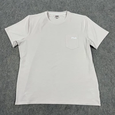 Camiseta para mujer Fila manga corta cuello redondo bolsillo en el pecho logotipo talla XL rosa claro Foto 1 de 4