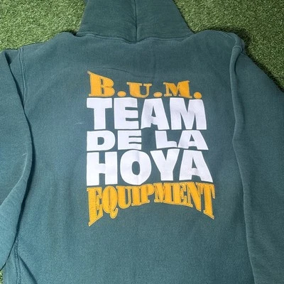 RARE Vintage 90’s Bum Equipment Oscar De La Hoya Hoodie Lee Tag L - Image 1 of 4