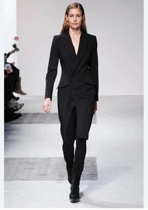 Runway Barbara Bui Black Suit V Neck Dress Sz S US 4 - Picture 1 of 4
