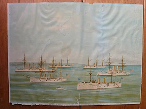 PLANCHE MARINE AMERICAINE DEBUT XXè YORKTOWN/BALTIMORE/ATLANTA/BOSTON - Imagen 1 de 1