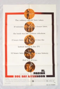 Poster Film Vintage 1975 Originale Dog Day Afternoon Piegato 41" x 27" Al Pacino - Foto 1 di 23
