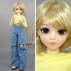 Short Blonde Hair Full Set 24" 60cm BJD Doll with Fashion Clothes Shoes DIY Toys - Picture 1 of 18